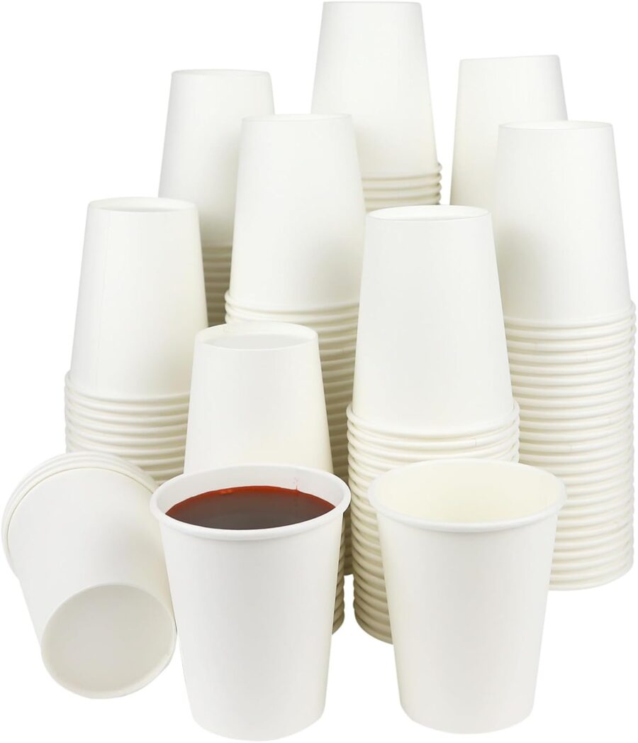 Paper Cups, 50 Park 8 Oz Disposable Cups for Hot or Cold Beverage, Paper Coffee Cups 8 oz