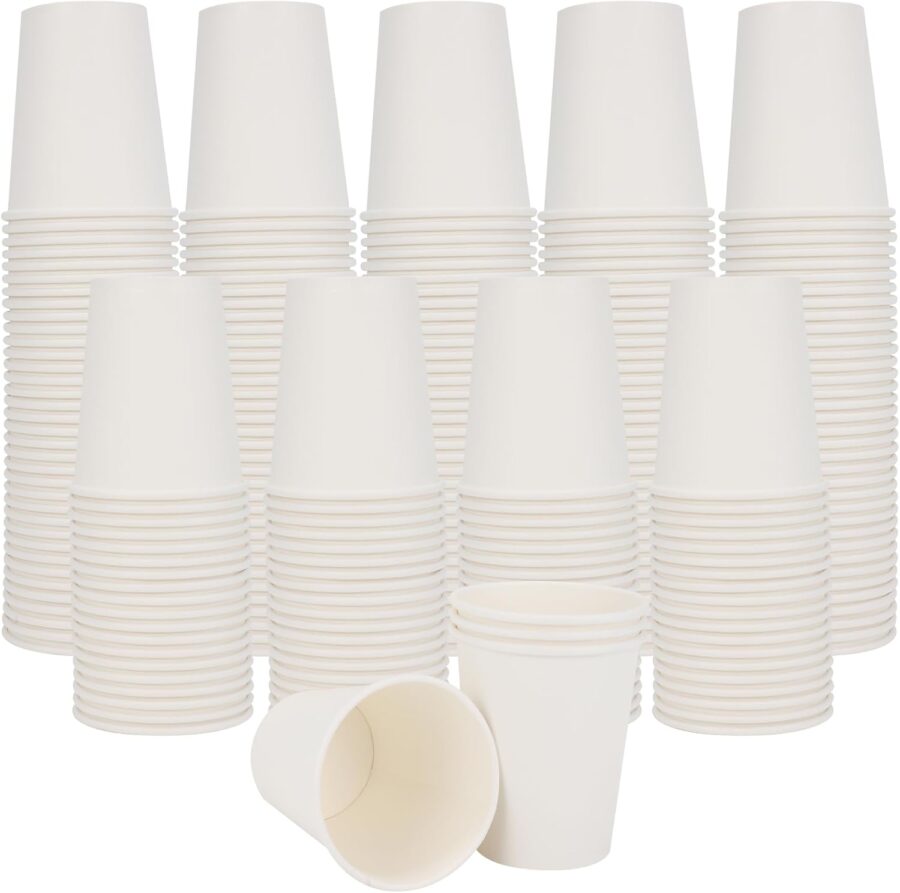 Coffee Cups, 120 Pack 8 Oz Paper Cups, Disposable Paper Coffee Cups 8 Oz, Hot White Water Cups, Disposable Cups for Juice Water Tea, Using for Party Home Office Travel