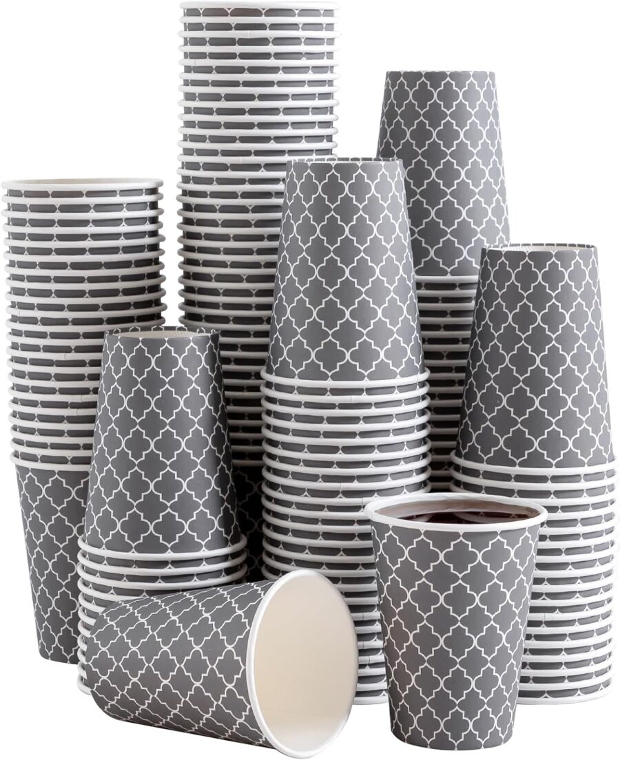Coffee Cups 12 oz 180 Pack, Disposable Paper Coffee Cups, Disposable Cups,12 oz Hot Cup,12oz Paper Insulated Cup for Cold Hot Drinks (No Lids)