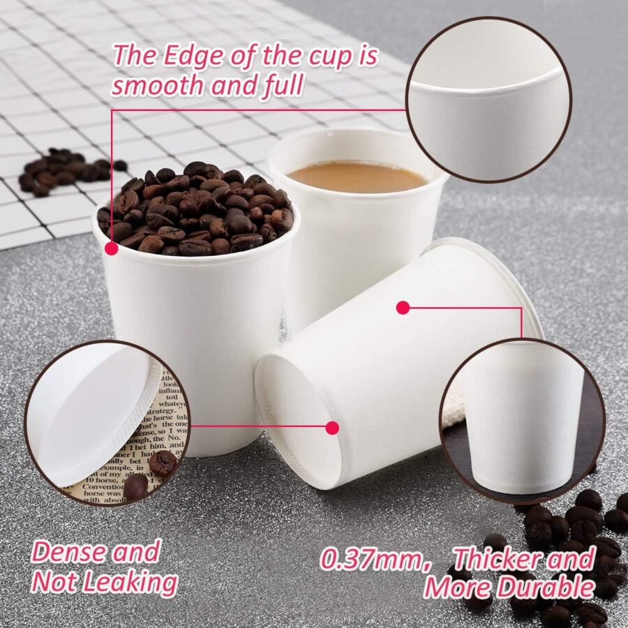 Paper Cups 8 Oz, 120 Pack Paper Coffee Cups 8 Oz, Disposable Cups for Hot and Clod Beverage, White Water Cups, Disposable Tea Cups for Home Office Party Travel - Image 2