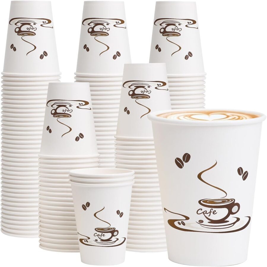 240 Pack 12 OZ Coffee Cups, Disposable Paper Cups for Hot/Cold Beverage, Leak-Free Paper Coffee Cups no Lids for Cafe, Restaurant, Office and Home