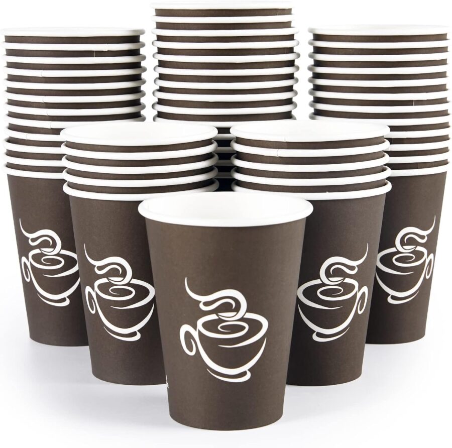 240 Pack 12 oz Paper Cups, Brown Disposable Hot Coffee Cups for Party, Picnic, Travel, and Events