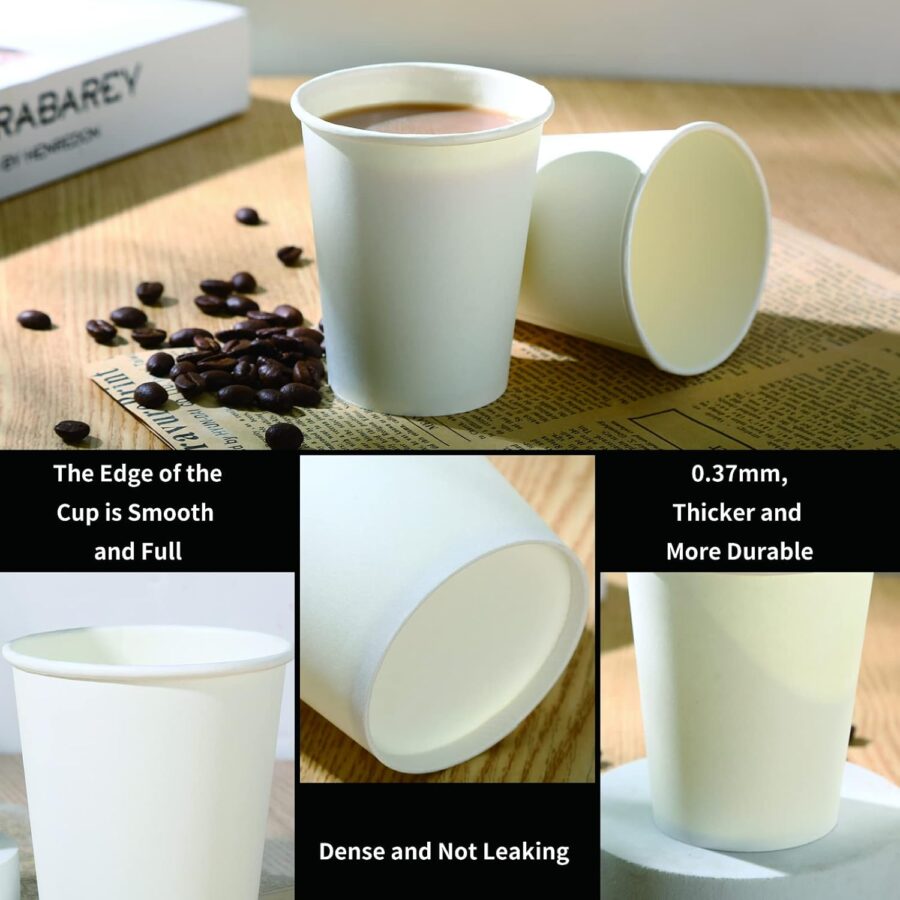 100 Park Disposable Hot Coffee Cups - Bulk 8 Oz Paper Cups, Disposable cups - Image 2